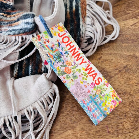 Johnny Was Bag Purse Elodie Suede Leather Fringe Boho Western Rodeo Textured EUC - Picture 10 of 17